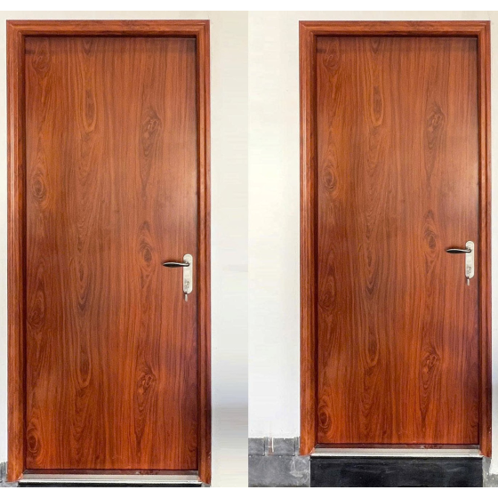 Cửa thép chống cháy vân gỗ 1 cánh mẫu 2.
