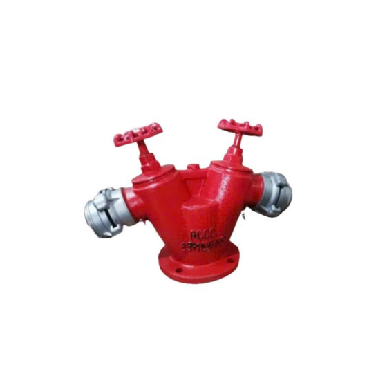 Trụ Chữa Cháy Ngoài Nhà 2 Cửa D65 (chữ V) có temp kiểm định.