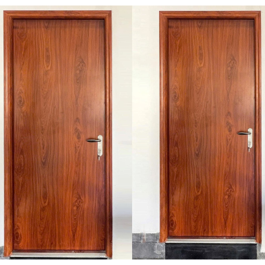 Cửa thép chống cháy vân gỗ 1 cánh mẫu 2.